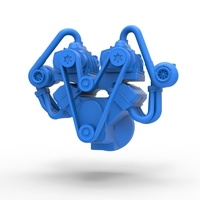 Twin turbo supercharged V8 Engine V6 Scale 1:25 - Thumbnail 2