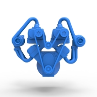 Twin turbo supercharged V8 Engine V6 Scale 1:25 - Thumbnail 3