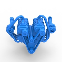 Twin turbo supercharged V8 Engine V6 Scale 1:25 - Thumbnail 4
