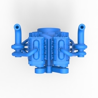 Twin turbo supercharged V8 Engine V6 Scale 1:25 - Thumbnail 5