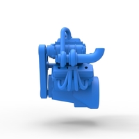 Twin turbo supercharged V8 Engine V6 Scale 1:25 - Thumbnail 6