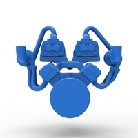 Twin turbo supercharged V8 Engine V6 Scale 1:25 - Thumbnail 9