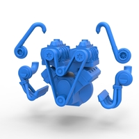 Twin turbo supercharged V8 Engine V6 Scale 1:25 - Thumbnail 14