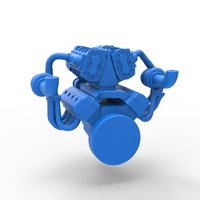 Twin turbo supercharged V8 Engine V7 Scale 1:25 - Thumbnail 10