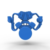 Twin turbo supercharged V8 Engine V7 Scale 1:25 - Thumbnail 11