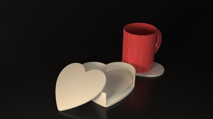 Valentine Coasters 3D Print 548734