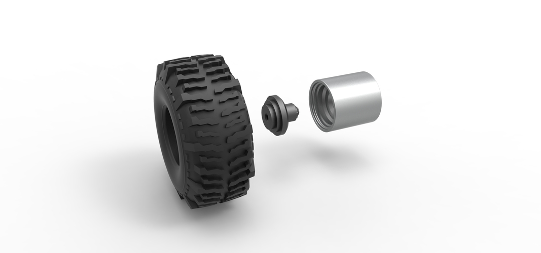 Wheel from Wheel Standing Mega Truck 1:25 3D Print 548748