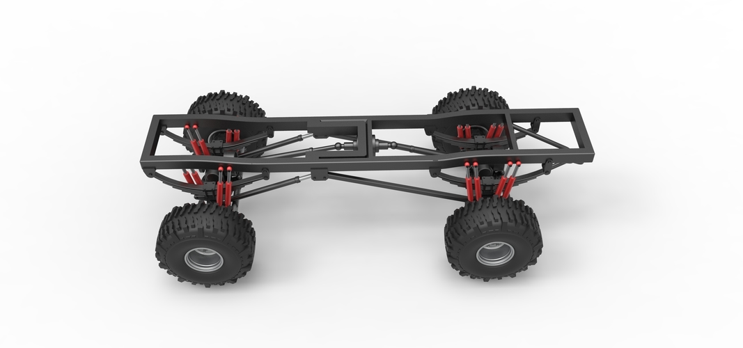 Chassis of Wheel Standing Mega Truck 1:25 3D Print 548757