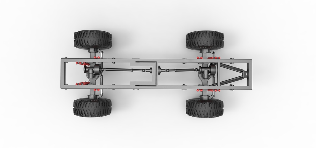 Chassis of Wheel Standing Mega Truck 1:25 3D Print 548758