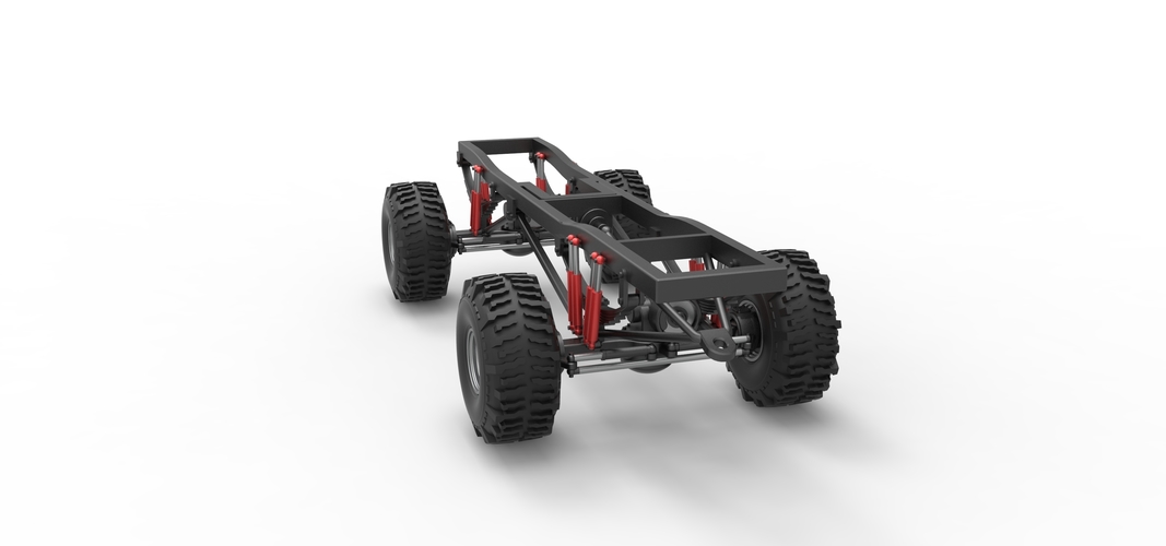 Chassis of Wheel Standing Mega Truck 1:25 3D Print 548761