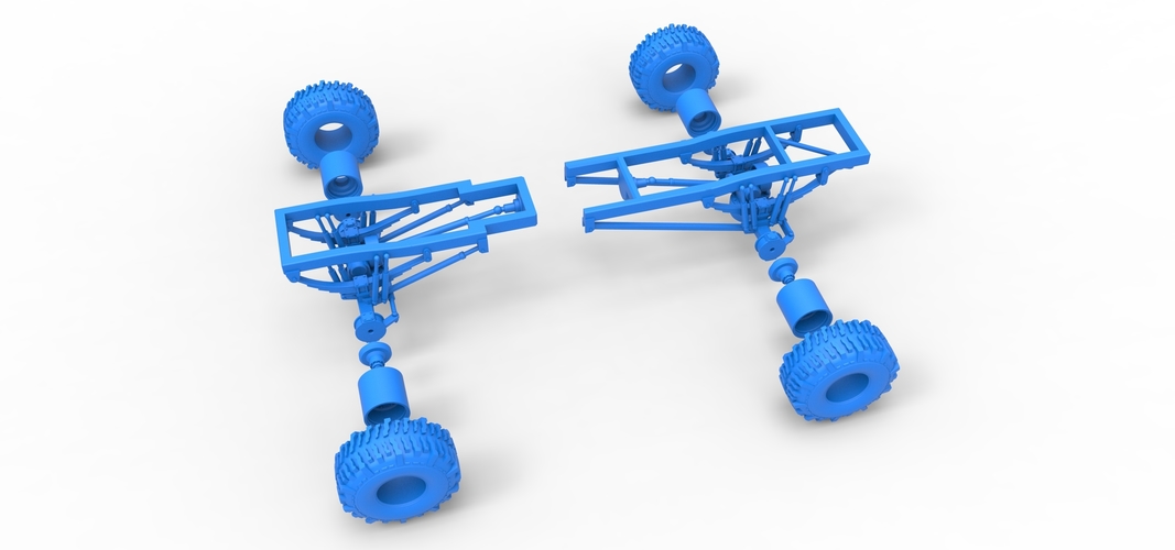 Chassis of Wheel Standing Mega Truck 1:25 3D Print 548765