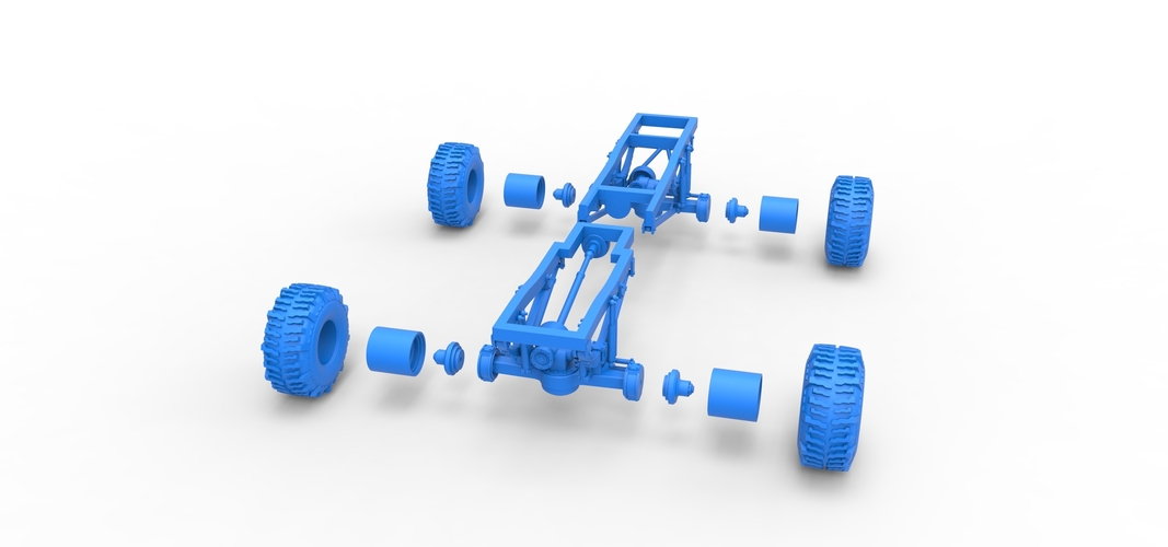 Chassis of Wheel Standing Mega Truck 1:25 3D Print 548767