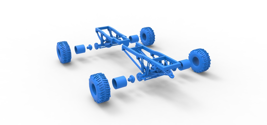 Chassis of Wheel Standing Mega Truck 1:25 3D Print 548770