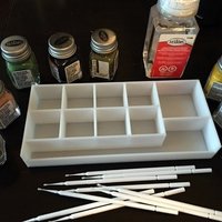 Small Model Paint Tray for Testors 1/4 fl oz Bottles 3D Printing 54884