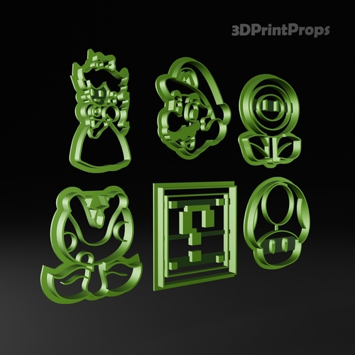 ​Super Mario Cookie Cutters 3D Print 548902