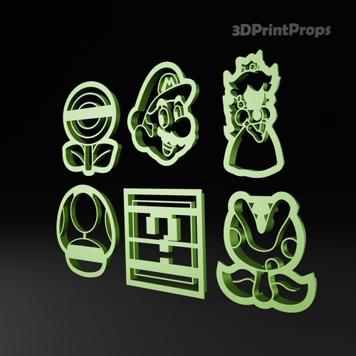 ​Super Mario Cookie Cutters 3D Print 548903