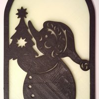Snowman with tree - Thumbnail 2