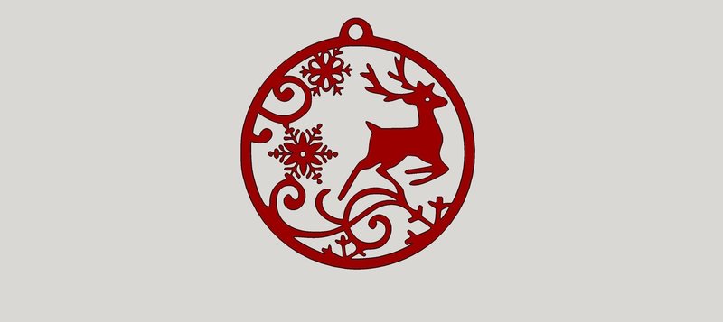 Deer with snowflakes