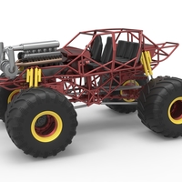 Small Monster truck base Version 3 Scale 1:25 3D Printing 549152