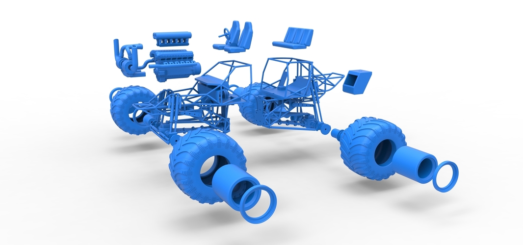 Monster truck base Version 3 Scale 1:25 3D Print 549169