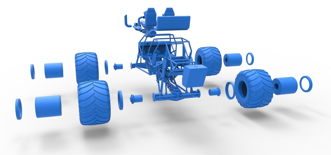 Monster truck base Version 3 Scale 1:25 3D Print 549176