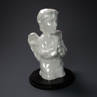 Low Poly Praying Angel Statue - Thumbnail 1