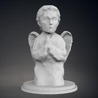 Low Poly Praying Angel Statue - Thumbnail 2