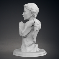 Low Poly Praying Angel Statue - Thumbnail 4