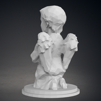 Low Poly Praying Angel Statue - Thumbnail 5