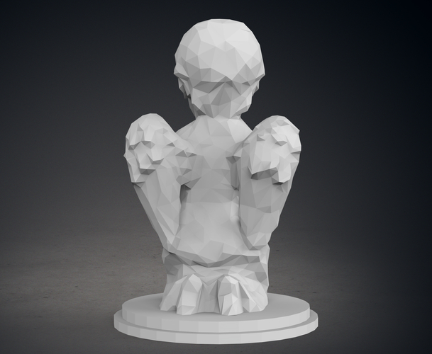 3D Printed Low Poly Praying Angel Statue by cesarcruz54 | Pinshape