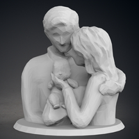 Low Poly Statue - Blessed Family - Thumbnail 2