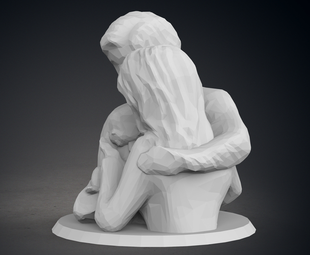 Low Poly Statue - Blessed Family 3D Print 549200