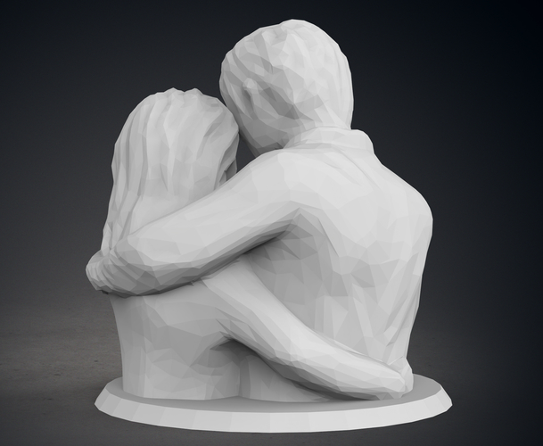 Low Poly Statue - Blessed Family 3D Print 549202