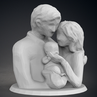 Low Poly Statue - Blessed Family - Thumbnail 9