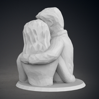 Low Poly Statue - Blessed Family Twins - Thumbnail 4