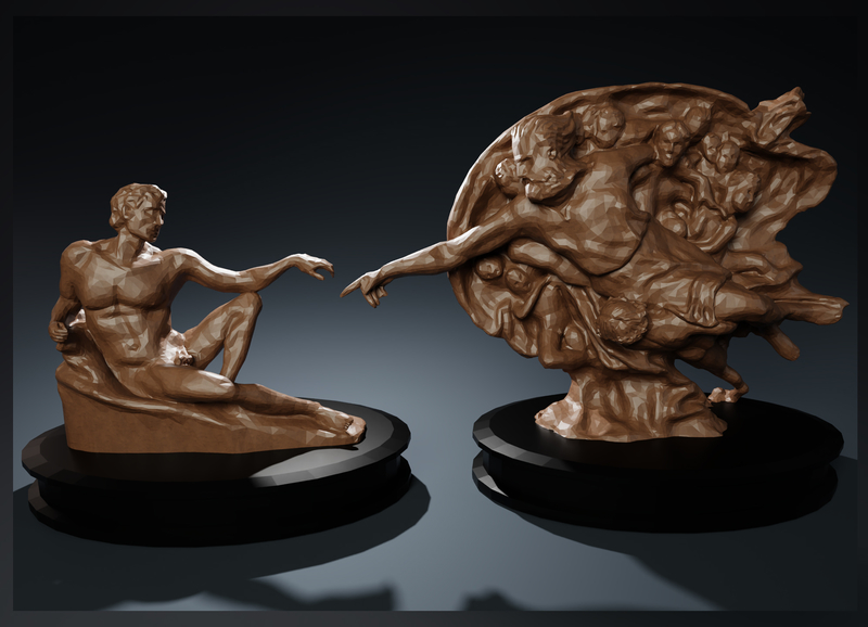 Low Poly Creation of Adam Statues