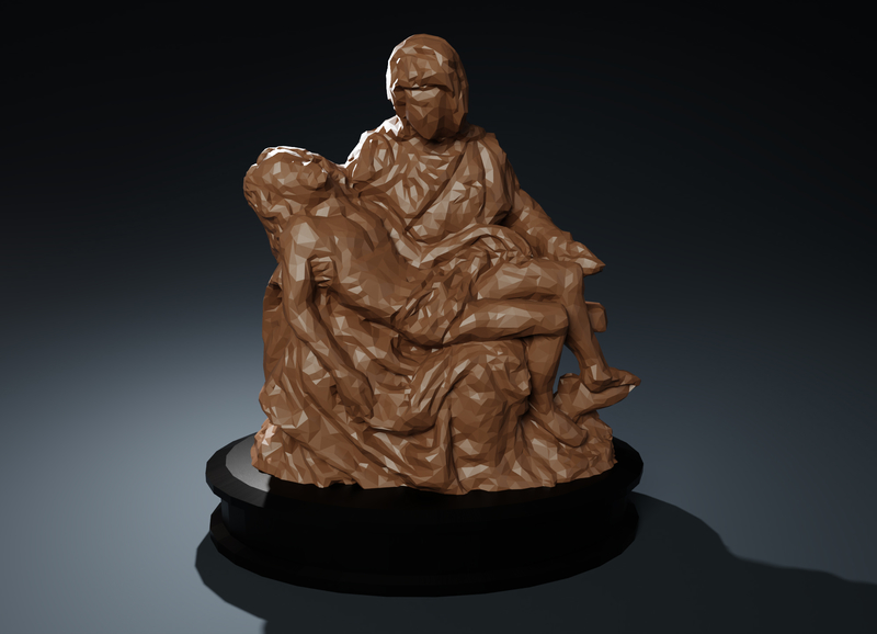 Low Poly Pieta Statue