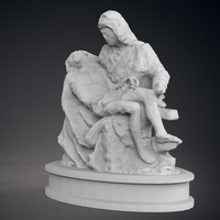 Low Poly Pieta Statue - Thumbnail 3