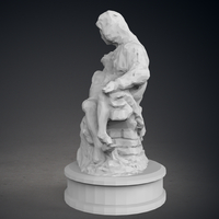 Low Poly Pieta Statue - Thumbnail 4