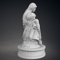 Low Poly Pieta Statue - Thumbnail 8