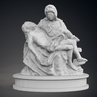 Low Poly Pieta Statue - Thumbnail 10
