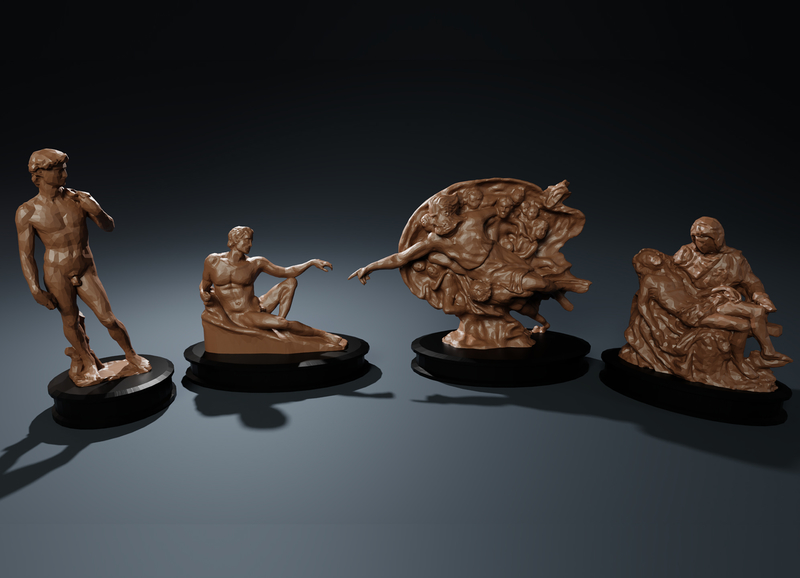 Pack of Michelangelos Low Poly Masterpieces