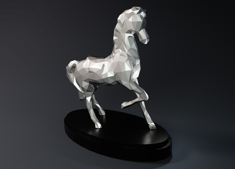 Low Poly Horse Statue