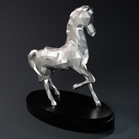 Low Poly Horse Statue - Thumbnail 1