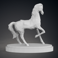 Low Poly Horse Statue - Thumbnail 2