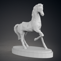 Low Poly Horse Statue - Thumbnail 3