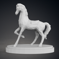 Low Poly Horse Statue - Thumbnail 6