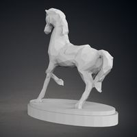 Low Poly Horse Statue - Thumbnail 7
