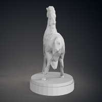 Low Poly Horse Statue - Thumbnail 8