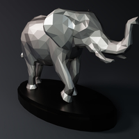 Low Poly Elephant Statue - Thumbnail 1